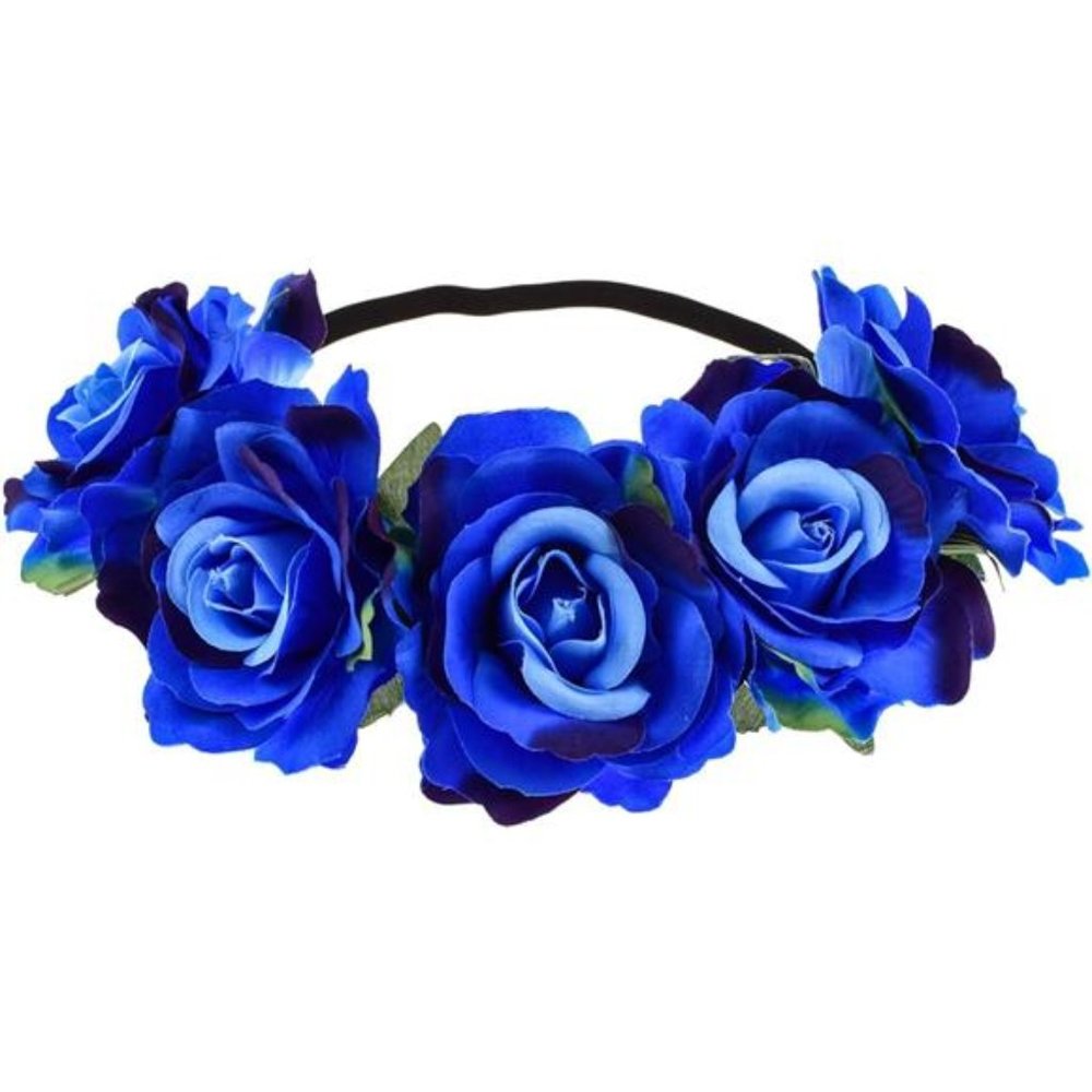 Rose Floral Crown Garland Flower Headband Headpiece for Wedding Festival